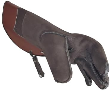 VlaMiTex J54 Falknerhandschuh für Falken und Habichte Greifvögel Handschuh aus Leder Braun