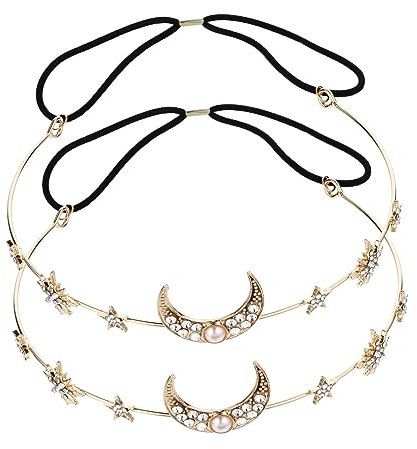 FRCOLOR 6stücke Haarreifen Mit Mond Und Stern-design Haarschmuck Für Hochzeiten Und Festliche Anlässe Zartes Und Material Für Damen Und Mädchen