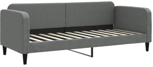 vidaXL Tagesbett, Gästebett 2-in-1, Sofabett Schlafsofa für Schlafzimmer Wohnzimmer, Bettsofa Sofa, Modernes Design, Dunkelgrau 80x200cm Stoff