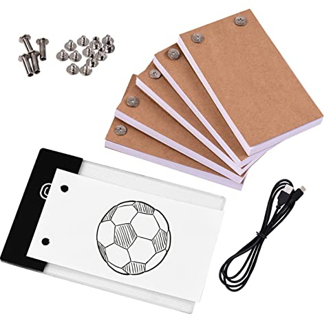 COMTEX Flipbook kit Drawing Paper, LED Light Box with 300 Sheets, Acrylic Material, USB Powered, Daylight Color, Ideal for Drawing, Tracing, Animation, Sketching, Cartoon Creation