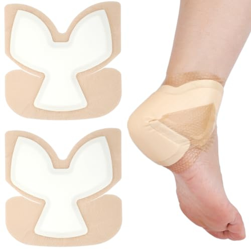 Heel Bordered Silicone Foam Dressing Waterproof Adhesive Sacral Bandages with Absorbent Padding for Elbow Wrist Foot Pressure Bed Sore Hip Knee Replacement Surgery 8.26x8.26 2 Pack