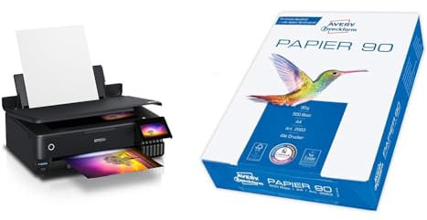 Epson EcoTank ET-8550 3-in-1 Tinten-Multifunktionsgerät (Kopie & Avery Zweckform 2563 Drucker-/Kopierpapier (500 Blatt, 90 g/m², DIN A4 Papier, hochweiß, für alle Drucker) 1 Pack