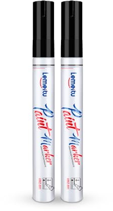 LEMEITU Paint Pens,2 Count Permanent Oil Based Paint Markers,Never Fade Marker Pen,for Office, Art projects, Rock Painting, Ceramic, Glass, Wood, Plastic, Metal, Canvas,Black