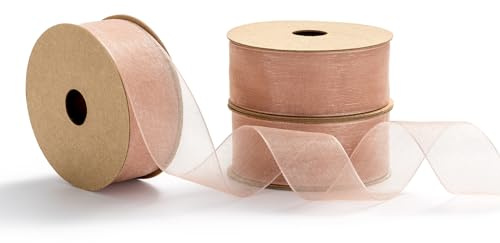 MORSUNBELA Organzaband Schleifenband Geschenkband Breit Dekoband Rosa