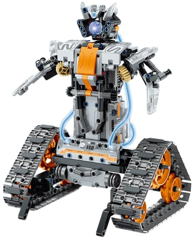 iM.Master - 4 in 1 Ferngesteuerter Spielzeugroboter - Klemmbausteine Kinder Erwachsene - Roboter, Panzer, Schlitten Würfel - RC App Fernbedienung - 604 Teile 1:14 - STEM Lernspielzeug - Bausatz Bauen