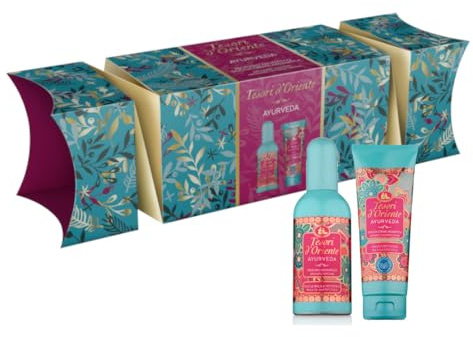 Tesori d'Oriente - Presentset, Aromatisk Parfym 100 ml och duschkräm 75 ml (resestorlek), Ayurveda Doft, Presentförpackning