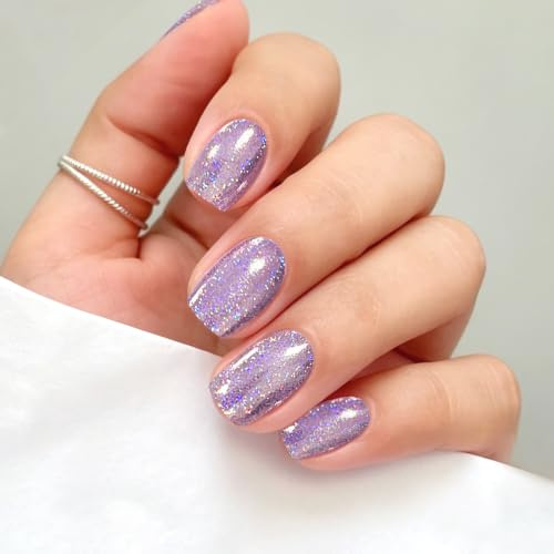 JMEOWIO Glitzer Nagelfolie UV Härtend Gel Nagel Strip Sticker