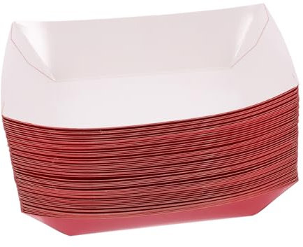 Amosfun 50pcs Karneval Snack Tabletts Heißer Lebensmittel Zubehör Einweg für Popcorn Französisch Frites