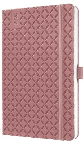 SIGEL J6129 Wochenkalender 2026 A5 dunkelrot, Hardcover, Gummiband, Stiftschlaufe, Einstecktasche, 174 Seiten, vegan, Buchkalender, Terminplaner Taschenkalender Jolie