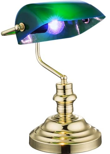 Tisch Leuchte Fernbedienung Banker Lampe grün Retro Beleuchtung dimmbar im Set inklusive RGB LED Leuchtmittel
