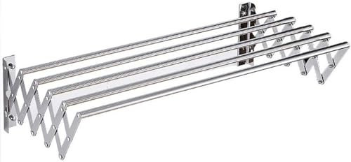 304 Wandtrockner Wäscheständer Wäscheleine, Bad Handtuchhalter Haken Kleiderständer Ausziehbar Wäscheständer Wandmontage Wäscheleine Ausziehbar Wand Wäschetrockner Wand 5Hangers,40cm15.7in
