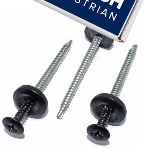 Black Smart Seal Onduline Universal Corrugated Roofing Sheet Screws (25 Pack)