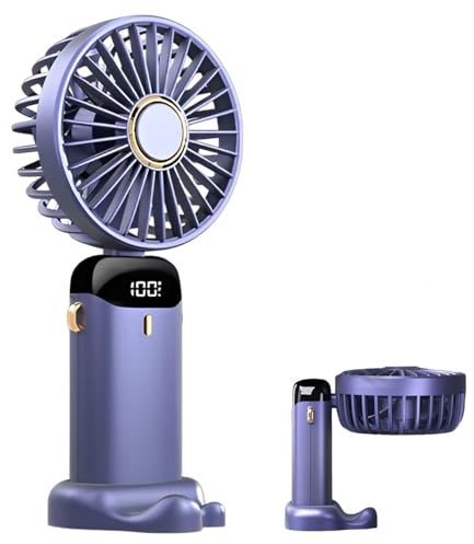 Lpsdssre Ventile USB pieghevole, ventola portatile pieghevole - Display digitale Fan da tavolo USB silenzioso - Responsabile ricaricabile per la casa, rifornimenti da viaggio all'aperto per donne,