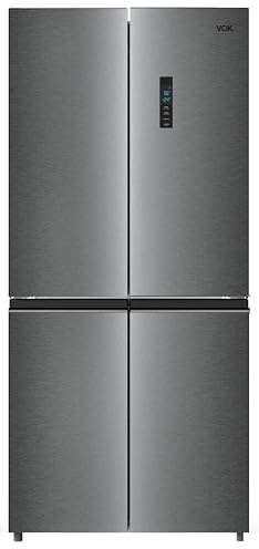 VOK Frigorífico 4 Puertas 475 L – Total No Frost, Altura182.2cm, Compresor Inverter Silencioso, Multi-Air Flow, Display LED, Bajo Consumo, Cajón Fresh con Control de Humedad, Acero Inoxidable