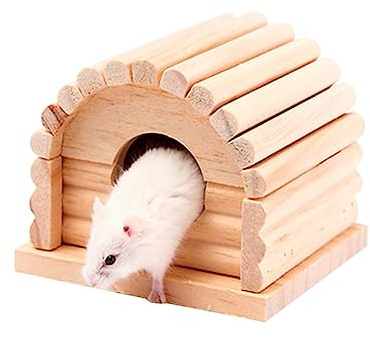 ibasenice Hamsterhaus mit Rundem Loch Sicheres Versteck und Schlafhaus für Kleine Haustiere Wie Hamster und Mäuse Naturbelassen und Langlebig