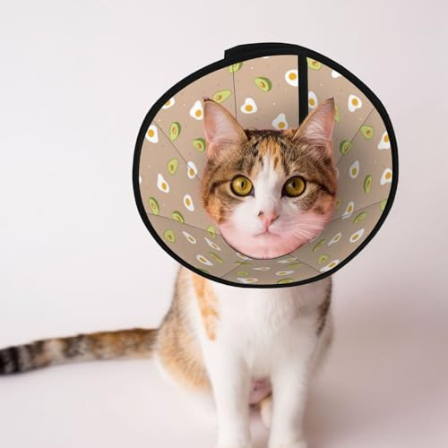 Mosytuky Pet Recovery Collars & Cones for Dogs and Cats After Surgery Adjustable Dog Neck Cone Surgical Elizabeth E-Collar Prevent Biting and Stop Licking Wound (Egg and Avocado,Medium)