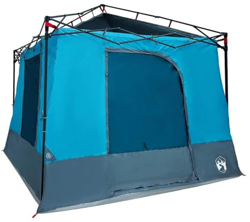 vidaXL Tienda de Interior 6 Persona Azul tafetán