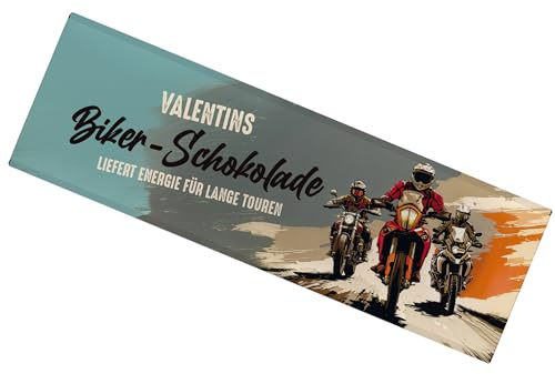 Herz & Heim® XXL Schokolade mit Biker-Motiv, Name & Wunschtext – 300g, Vollmilch – Geschenk für Motorradfahrer – Personalisierte Motorrad Schokolade – Geschenkidee für Biker