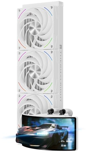 Thermalright Rainbow Vision 360 Turbo ARGB - Ventola di raffreddamento a liquido per CPU AM5 / Intel LGA1851 / 1700, schermo curvo da 6,67 pollici, ventosa magnetica, risoluzione 2400 x 1080