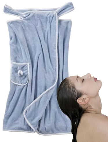 Toalla de bañoportátil: toalla envolvente de forro polar coral, bata corporal suave y absorbente con bolsillo conveniente, cómodo diseño de cobertura para nadar | Ideal para uso en spa de playa, saun