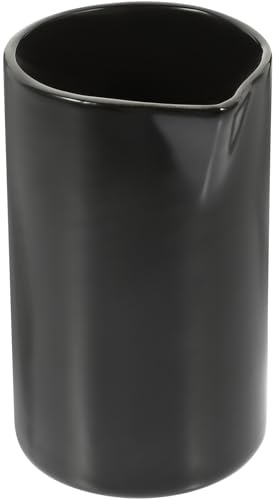 MOBUTOFU Mini Lattiera in Ceramica Nero, Facile da Pulire, Manico Grande, per Caffetteria e Hotel, Bricchetto per Latte e Caffè