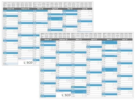 Tafelkalender DIN A3 2026 + 2027 (2 x 5 Stück) Format (297 x 420 mm) 300g BD Papier sehr gut beschreibbar