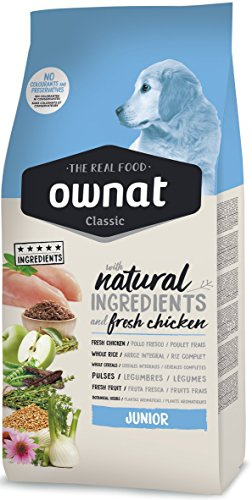 Ownat Pienso para Cachorros Dog Classic Pollo (15 kg), Alimento para Perros Balanceado Natural. Ownat para Perros Pequeños sin Preservantes ni Colorantes, Alto en Proteínas.