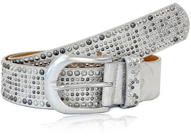 irisaa Damen Gürtel Breiter Nietengürtel im Vintage-Look, Jeansgürtel