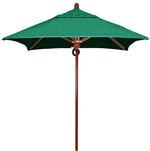 0℃ Outdoor Sonnenschirm Balkon, Balkonschirm Marktschirm Wasserdicht Gartenschirm UV-Schutz aus Holz, Polyester, UV50+ Schutz für Gartentisch Terrassen Hinterhof,#4,2.5x2.5m