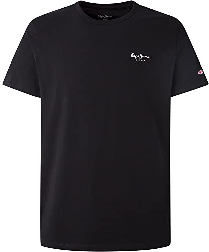 Pepe Jeans Herren Original Basic 3 N T-Shirt, Schwarz (Black), M
