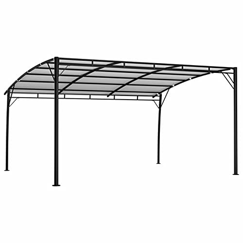 Gecheer Gazebo pieghevole da giardino, struttura in metallo, tettuccio apribile, 4 x 3 x 2,55 m, bianco crema for cortile, spazio esterno, arredo giardino