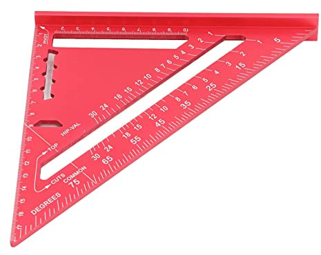 Holzbearbeitungs-Messwerkzeuge Aluminiumlegierung Starke Härte Holzbearbeitungs-Messdreieck für Möbel (Rot)