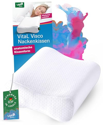 VitaL Kissen® – Orthopädisches Nackenkissen – Ergonomisches Visco Kopfkissen für Rücken & Seitenschläfer, entlastet Nacken & HWS, fördert Tiefschlaf, reduziert Verspannungen & Schmerzen Bezug waschbar