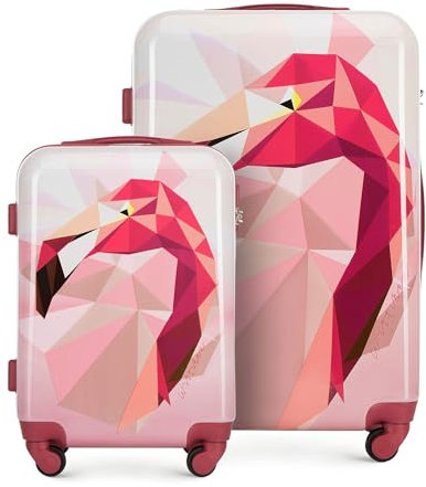 WITTCHEN Gepäckset Young-Kollektion ABS mit Polycarbonat Beschichtung und Teleskopgriff Koffer Set Reisekofferset Gepäckset (S+M) Rosa