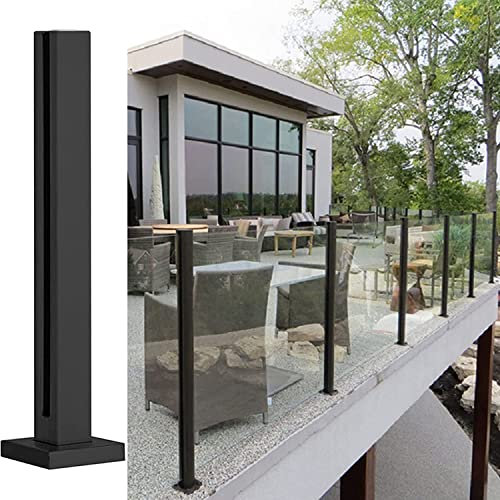 Glass Panel Fencing Railing Post System Glass Railing Post, Stainless Steel Glass Balustrade Railing Post Glass Deck Railing System Glass Fence Pole Garden Fencing Glass Panels Post ( Color : End Post