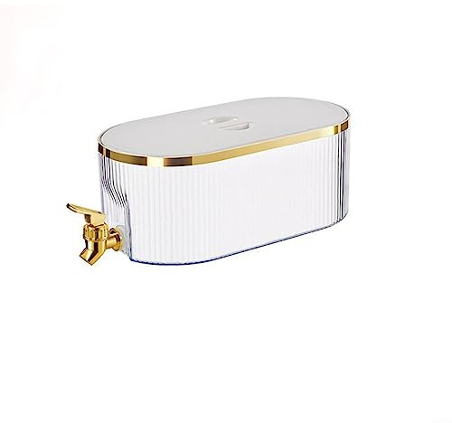 Dispenser per bevande domestiche, bollitore freddo con rubinetto da 5,3 l, brocca per acqua di succo di frutta, grande capacità, dispenser di acqua per frigorifero quadrato trasparente con rubinetto,