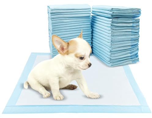 Baxcdyswe 50 Pièces Alese Jetable, 45 × 60 cm Alèse Pipi Propreté Educateur Chien Animaux, Tapis Absorbant Chien, Aleze Impermeable, Pee Pad Apprentissage la Propreté Anti-Fuite Résistante