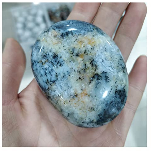 IDGTTLDF Natürlicher Opal-Moos-Achat, Taschenpalme, Volkshandwerk, Kristalle und Steine, Gartendekoration, Geschenke, Mineralien for Handschmeichler Voller Textur(Size:100-150g)