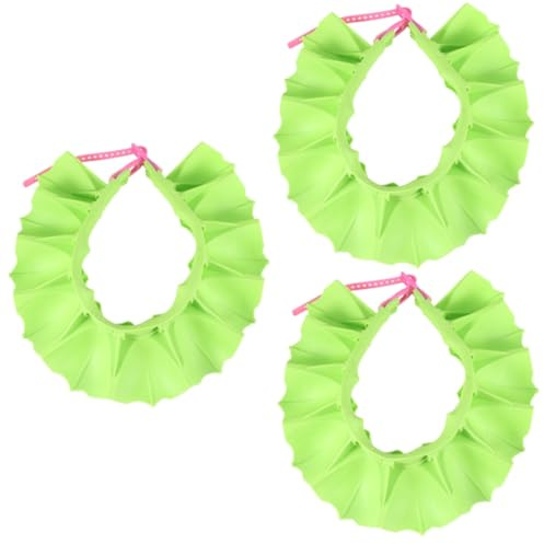 BESTonZON 3St -Shampoo-Schild kinder duschhaube badekappe für kinder Hair washing hat for Badewannenkopf-Haarspüler Kindershampoo -Duschmütze Badekappe für Kleinkinder Green