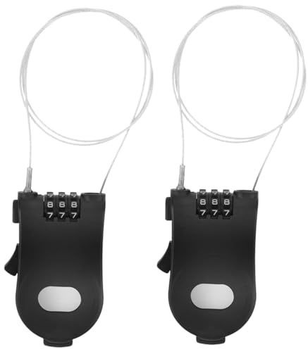 HANABASS 2pcs Snowboard Lock Retractable Cable Theft Combination Lock for Ski Boards Strollers Bicycles Lightweight and Easy to Use Security