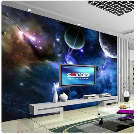 vsdhlsidgl Benutzerdefinierte Moderne 3D-Tapeten mit kosmischen Nachtmustern für Kinderzimmer, Wohnzimmer, Hintergrund, wasserdichte 3D-Tapeten-Wandbilder * 430 cm x 300 cm (169,3 x 118,1 Zoll)