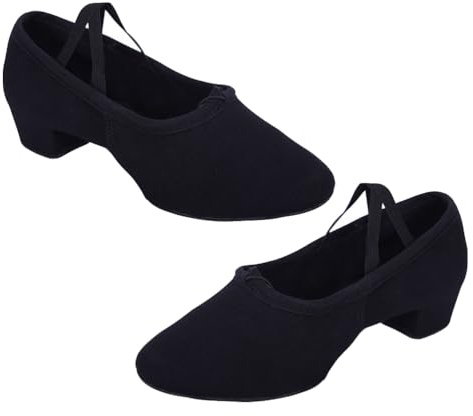 VALICLUD Damen Ballettschuhe Mit Niedrigem Absatz, Weiche Tanzschuhe FüR BüHne, Yoga Und Bauchtanz, GrößE 40, Bequeme Sohle FüR Optimalen Halt Und FlexibilitäT, Schwarz