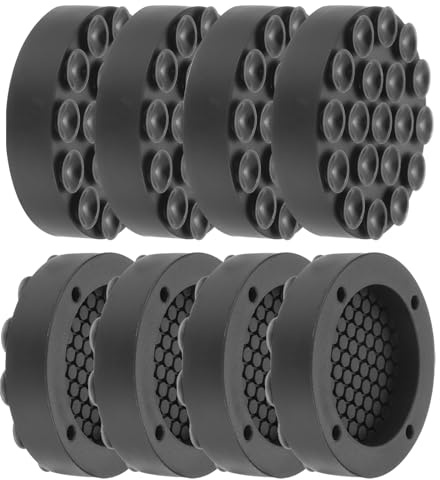 QUARKZMAN 8Pcs Patins Anti-Vibrations Noir Diamètre de 2,5 Pouces | pour Machine à Laver, Tapis de Support en Silicone avec 19 Ventouses Puissantes pour Empêcher la Marche de la Laveuse