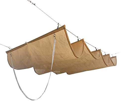 Voile d'ombrage de rechange respirant pour pergola en bois, auvent pour terrasse, terrasse, design en forme de U, 1,5 x 5 m