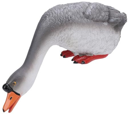 Garde à Oie Jardin Courtyard Animal Sculpture Garden Figure, Décoration de Statues D'oie Réalisée pour les Jardins, les Parterres de Fleurs, les Bureaux (Basse tête ouvrir la