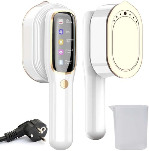 GBKDQQ Steamer Dampfglätter, 1000W Reise Dampfglätter, 2-in-1 Reisebügeleisen Mini(100-240V), Tragbare Hand-Dampfbügeleisen mit 100 ml Wassertank 5 Dampfstufen Bügeleisen Dampf für Reisen Zuhause