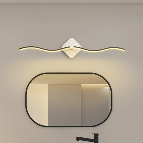 Mengjay LED Wandleuchte Innen, Spiegelleuchte für Badezimmer,3 Farbtemperaturen Wandbeleuchtung,Wellenförmiges Design Wandleuchten,Wandlampe für Wohnzimmer Schlafzimmer Treppenhaus Flur (Länge 100cm)