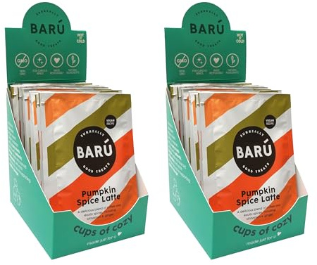 Barú Pumpkin Spice Latte – 24 sachets x 20 g – Préparation instantanée au café, citrouille, cannelle & poivre de Jamaïque – Vegan, naturel, sans arômes artificiels – Fait main en Belgique