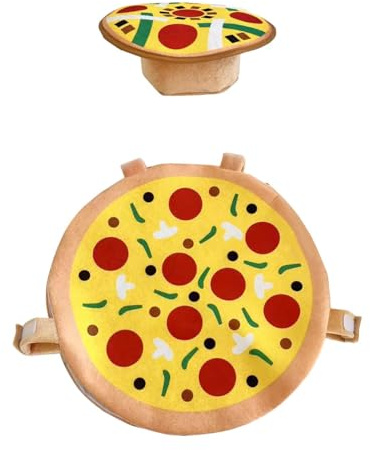 Jiuvaso Costume da pizza di Halloween con cappello decorativo, costume da cosplay per carnevale in maschera