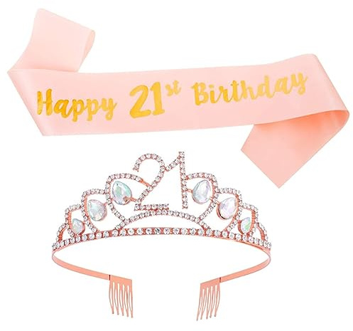 Hemobllo 1Set Compleanno Anni con Coroncina e Fusciacca per Feste Accessori Decorativi per Compleanni con Design e per Foto Memorabili e Festeggiamenti